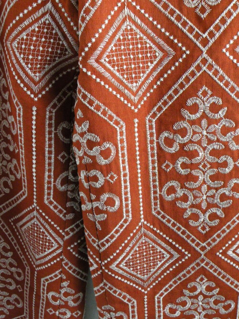 New Calypso St. Barth Linen Blend Wide Leg Embroidered Pants Sz S Beach Coastal - Picture 3 of 5